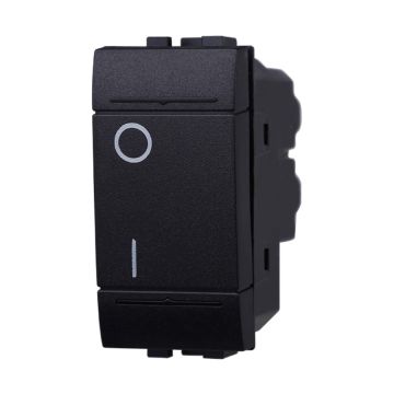 ETTROIT LN0402 interrupteur bipolaire 0-1 16A compatible bticino living couleur noir