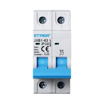 ETTROIT Interrupteur Magnétothermique 2P 32A 220V 6KA 2 MODULES JX123260