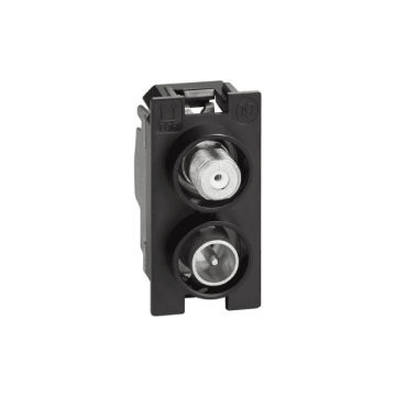 Prise BTicino Living Now connecteur SAT coaxial démixé direct type F - 1 module K4214D Prise BTicino Living Now connecteur SAT coaxial démixé direct type F - 1 module K4214D