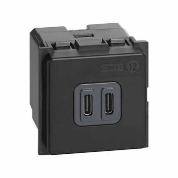 Chargeur BTicino Living Now USB type-C avec tension 5 Vd.c. K4286C2 Chargeur BTicino Living Now USB type-C avec tension 5 Vd.c. K4286C2