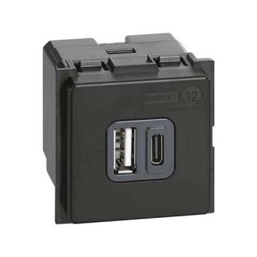 Chargeur USB type A et C BTicino Living Now K4287C2