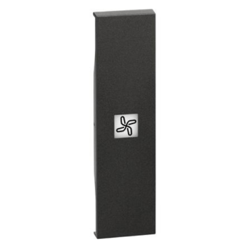 Couvercle éclairable BTicino Living Now avec symbole ventilateur 1 module - noir KG01RN Couvercle éclairable BTicino Living Now avec symbole ventilateur 1 module - noir KG01RN