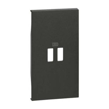 Couvrir Bticino Living Now pour Chargeur USB 2 modules noir KG12C