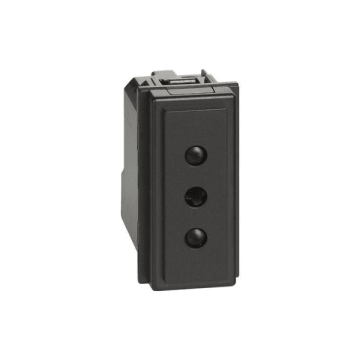 Prise BTicino Living Now entraxe 19mm 1 module - noir KG4113 Prise BTicino Living Now entraxe 19mm 1 module - noir KG4113