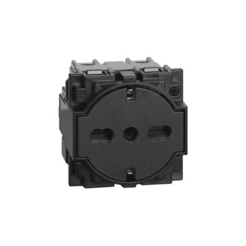 Prise BTicino Living Now plate 2 modules standard allemand et italien - noir KG4140A16F Prise BTicino Living Now plate 2 modules standard allemand et italien - noir KG4140A16F