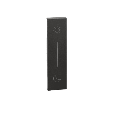 Couvercle BTicino Living Now symbole jour/nuit éclairable pour commande de scénario sans fil 1 module - noir KG41