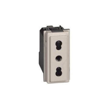 Prise BTicino Living Now de dérivation 16A 1 module - sable KM4180 Prise BTicino Living Now de dérivation 16A 1 module - sable KM4180