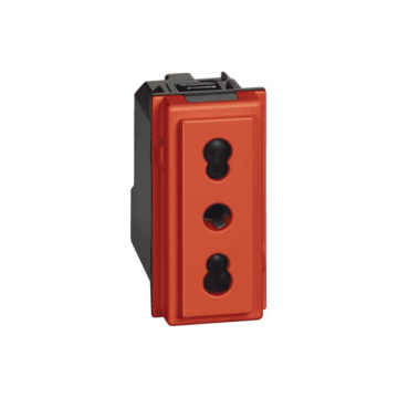 Prise BTicino Living Now de dérivation 16A 1 module - rouge KR4180 Prise BTicino Living Now de dérivation 16A 1 module - rouge KR4180