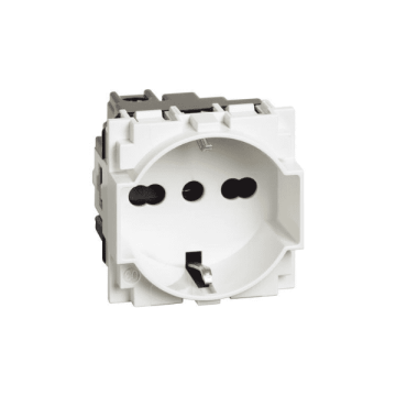 Prise BTicino Living Now standard allemande en configuration à deux passages 2 modules - blanc KW4140A16 Prise BTicino Living Now standard allemande en configuration à deux passages 2 modules - blanc KW4140A16