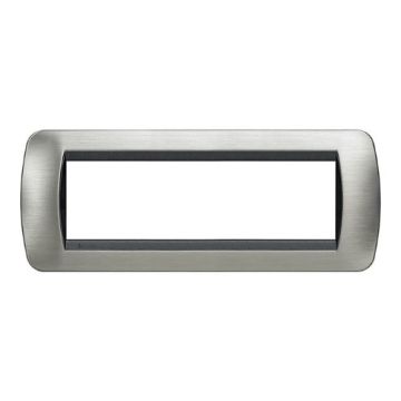 Plaque Living International 7 modules - Acier brossé L4807ACS Plaque Living International 7 modules - Acier brossé L4807ACS