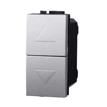ETTROIT Double bouton 1P+1P NO haut et bas compatible Bticino Livinglight coloris gris tech - LG1202