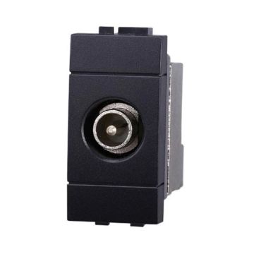 Prise coaxiale TV Direct connecteur mâle compatible Bticino Livinglight couleur noir