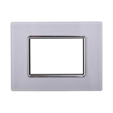Plaque en verre blanc 3 modules Bticino Livinglight compatible Ettroit - LN84301
