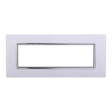 Ettroit Plaque compatible Bticino Livinglight 7 modules verre blanc - LN84701