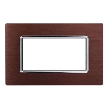 Ettroit Plaque compatible Bticino Livinglight 3 modules aluminium couleur bronze - LN86310
