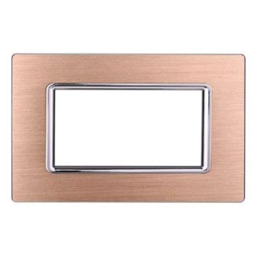 Ettroit Plaque compatible Bticino Livinglight 3 modules aluminium couleur or - LN86311