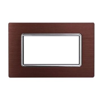 Ettroit Plaque compatible Bticino Livinglight 4 modules aluminium couleur bronze - LN86410