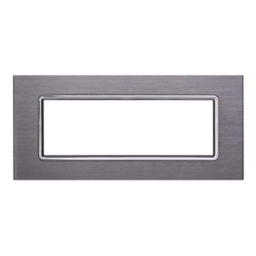 Ettroit Plaque compatible Bticino Livinglight 7 modules aluminium couleur argent satiné - LN86706