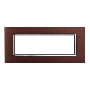 Ettroit Plaque compatible Bticino Livinglight 7 modules aluminium couleur bronze - LN86710