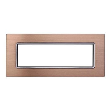 Ettroit Plaque compatible Bticino Livinglight 7 modules aluminium couleur or - LN86711