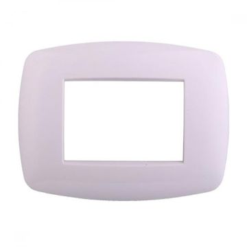 Ettroit Plaque compatible Bticino Livinglight 3 modules slim plastique, coloris blanc - LN87301