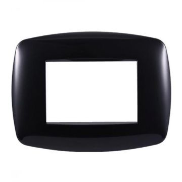 Ettroit Plaque compatible Bticino Livinglight 3 modules slim plastique, coloris noir - LN87302