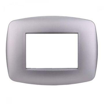 Ettroit Plaque compatible Bticino Livinglight 3 modules slim plastique, coloris argent - LN87306