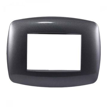 Ettroit Plaque compatible Bticino Livinglight 3 modules slim plastique, coloris acier foncé - LN87307
