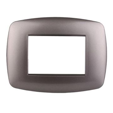 Ettroit Plaque compatible Bticino Livinglight 3 modules slim plastique, couleur titane - LN87308