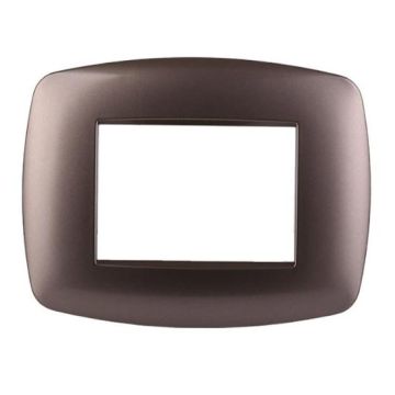 Ettroit Plaque compatible Bticino Livinglight 3 modules slim plastique, coloris acier bronze - LN87310