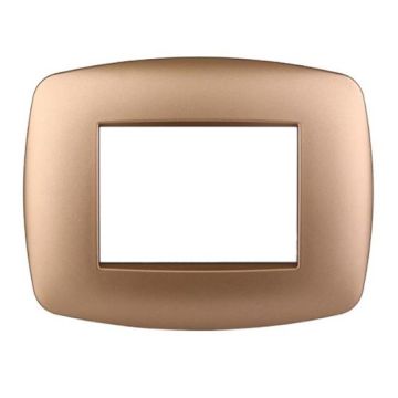 Ettroit Plaque compatible Bticino Livinglight 3 modules slim plastique, coloris or - LN87311