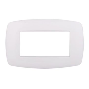 Ettroit Plaque compatible Bticino Livinglight 4 modules slim plastique, coloris blanc - LN87401