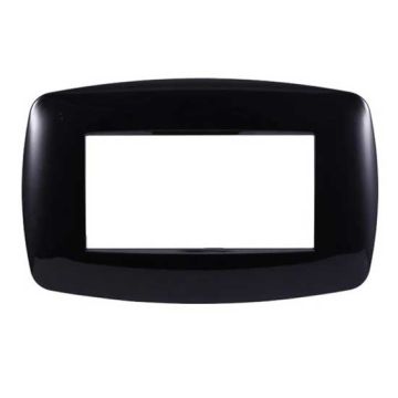 Ettroit Plaque compatible Bticino Livinglight 4 modules slim plastique, coloris noir - LN87402