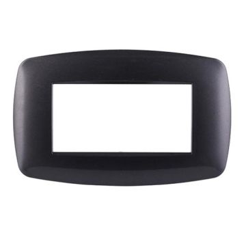 Ettroit Plaque compatible Bticino Livinglight 4 modules slim plastique, coloris acier foncé - LN87407