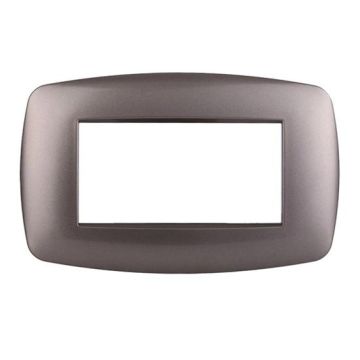 Ettroit Plaque compatible Bticino Livinglight 4 modules slim plastique, couleur titane - LN87408