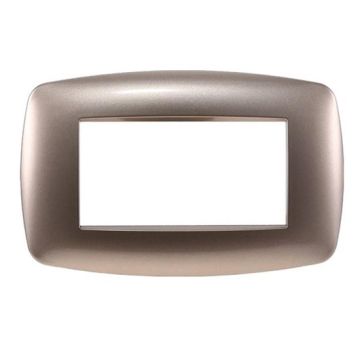 Ettroit Plaque compatible Bticino Livinglight 4 modules slim plastique, couleur acier bronze - LN87410