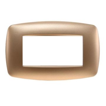 Ettroit Plaque compatible Bticino Livinglight 4 modules slim plastique, coloris or - LN87411