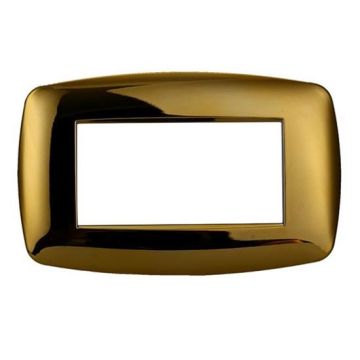 Ettroit Plaque compatible Bticino Livinglight 4 modules slim plastique, coloris or brillant - LN87412