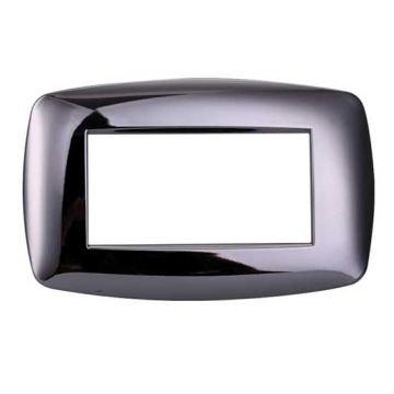 Ettroit Plaque compatible Bticino Livinglight 4 modules slim plastique, coloris chrome brillant - LN87413