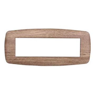 Ettroit Plaque compatible Bticino Livinglight 7 modules slim en plastique, coloris bois clair - LN87704