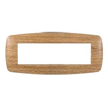 Laque compatible Ettroit Bticino Livinglight 7 modules plastiques slim, coloris bois foncé - LN87705