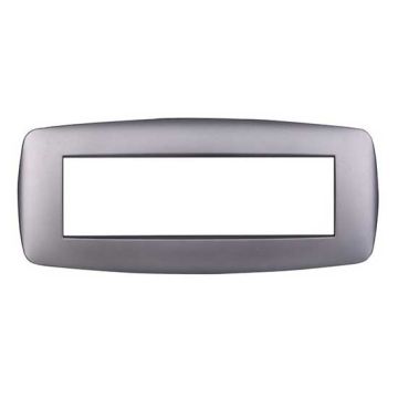 Ettroit Plaque compatible Bticino Livinglight 7 modules slim en plastique, coloris argent - LN87706