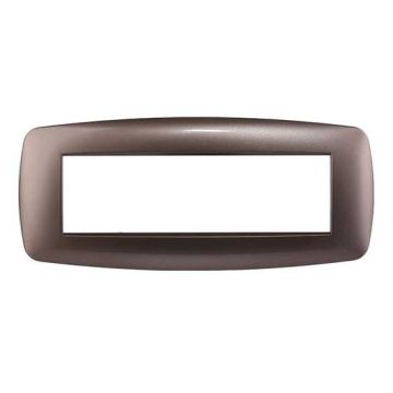 Ettroit Plaque compatible Bticino Livinglight 7 modules slim en plastique, couleur acier bronze - LN87710