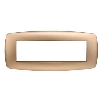 Ettroit Plaque compatible Bticino Livinglight 7 modules slim en plastique, coloris or - LN87711