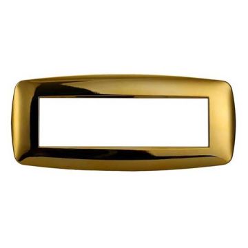 Ettroit Plaque compatible Bticino Livinglight 7 modules slim en plastique, coloris or brillant - LN87712