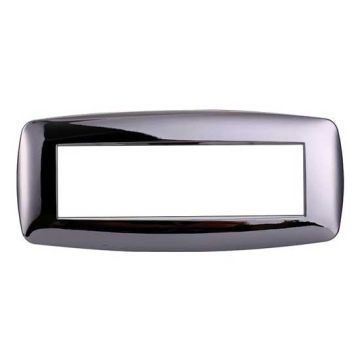 Ettroit Plaque compatible Bticino Livinglight 7 modules slim en plastique, coloris chrome brillant - LN87713