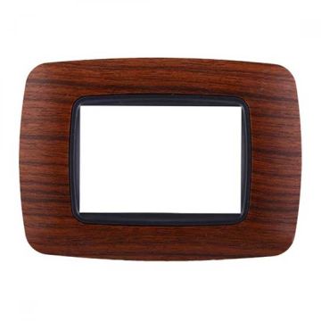 Ettroit Plaque compatible Bticino Livinglight 3 modules plastique arrondi couleur bruyère - LN88303