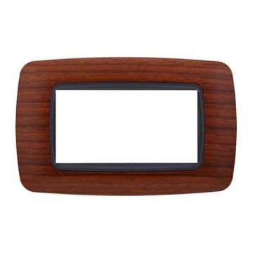 Ettroit Plaque compatible Bticino Livinglight 4 modules plastique arrondi couleur bruyère - LN88403
