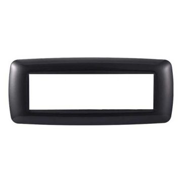 Ettroit Plaque compatible Bticino Livinglight 7 modules arrondie plastique coloris graphite acier foncé -LN88707