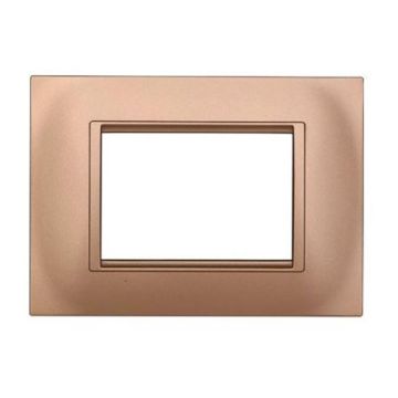 Plaque compatibles Bticino Livinglight 3 modules plastique carré couleur or